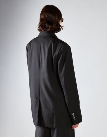 Black Single Breast Oversized-Blazer