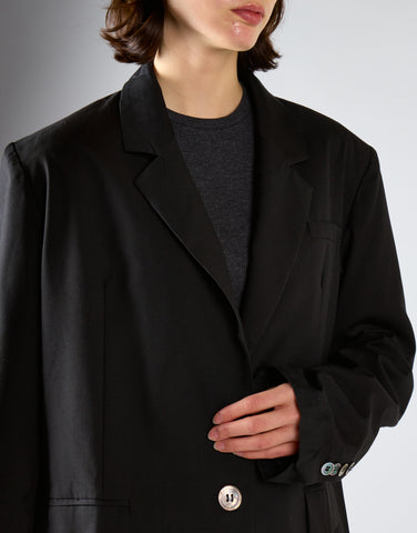 Black Single Breast Oversized-Blazer