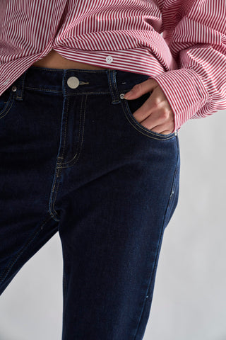 Dark-Indigo Straight-Leg Jeans