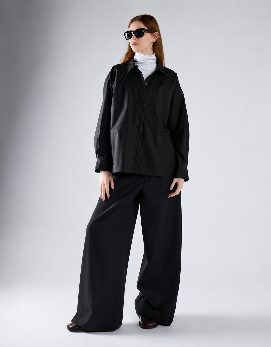Black Wide-Leg Trousers