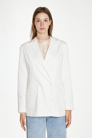 White Double-Breasted Blazer