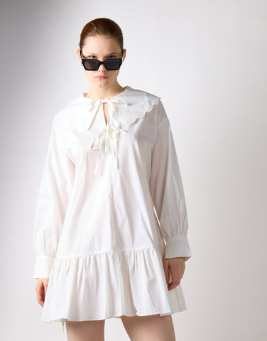 Off White Shirt Mini-Dress