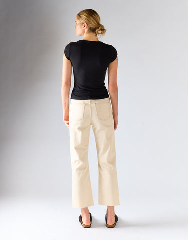 Dark Ecru High Waisted Straight Leg Jeans