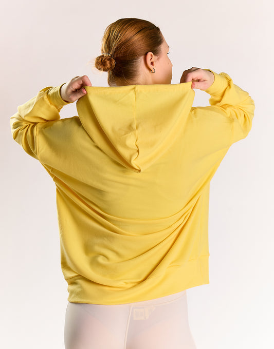 Glamorous Lemon Yellow Hooded Long Sleeve Jumper