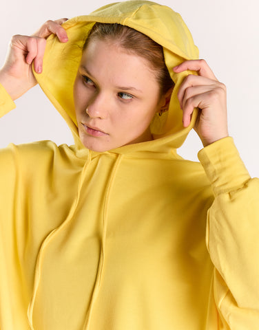 Glamorous Lemon Yellow Hooded Long Sleeve Jumper
