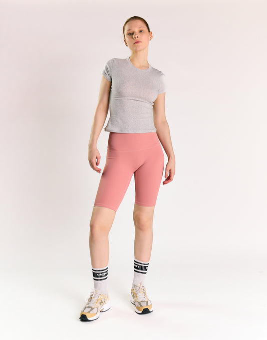 Glamorous Move Dusty Rose High Waisted Shorts