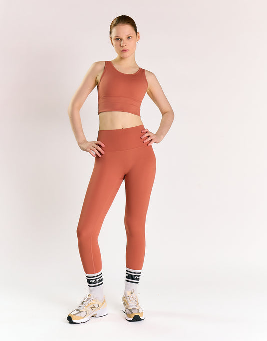 Glamorous Move Dark Terracotta High Waisted Leggings