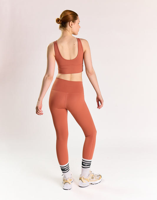 Glamorous Move Dark Terracotta High Waisted Leggings