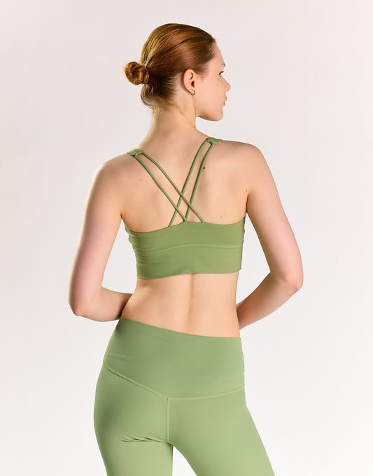 Fern Green Cross Back Sports Bra