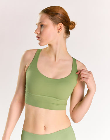 Fern Green Cross Back Sports Bra