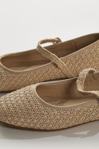 Raffia Mary-Jane Ballet-Flats
