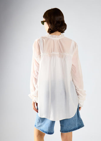 White Tie Chiffon Blouse