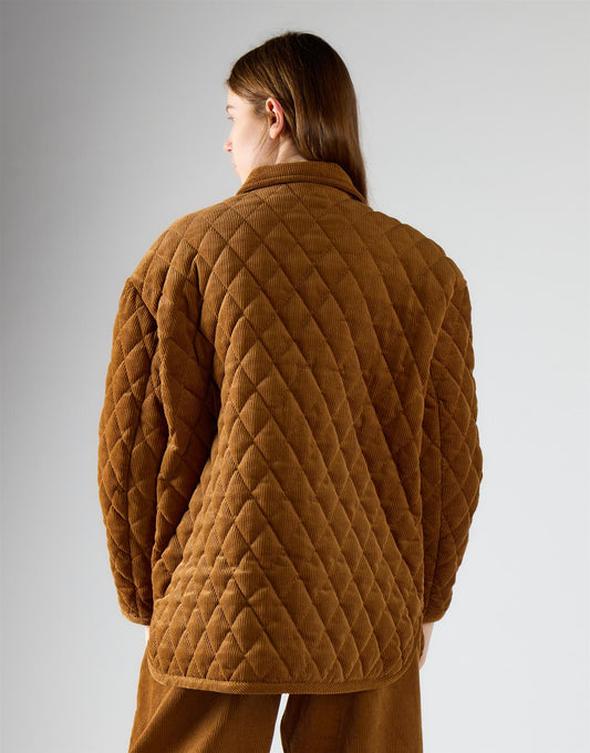 Tan Padded Shacket Jacket