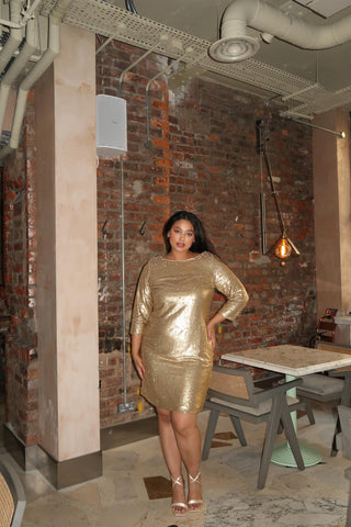 Matt - Gold sequin dress Midi-Dress