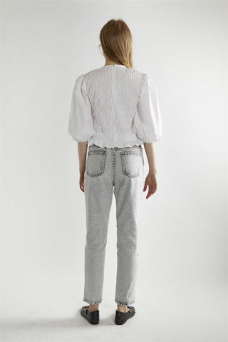 Bleach-Acid Black Straight Jeans