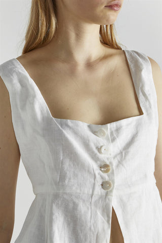 White Square-Neck Crop-Top