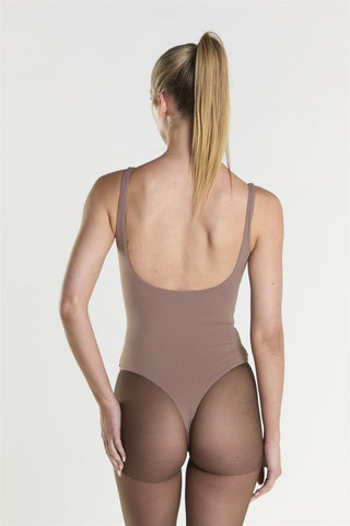 Scoop Neck Bodysuit - Brown