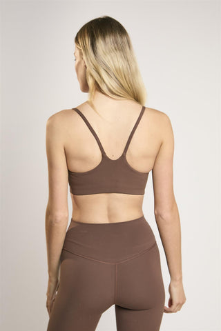 Signature Chestnut Scoop-Neck Crop-Top