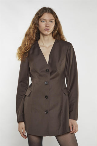 Brown Blazer Mini-Dress