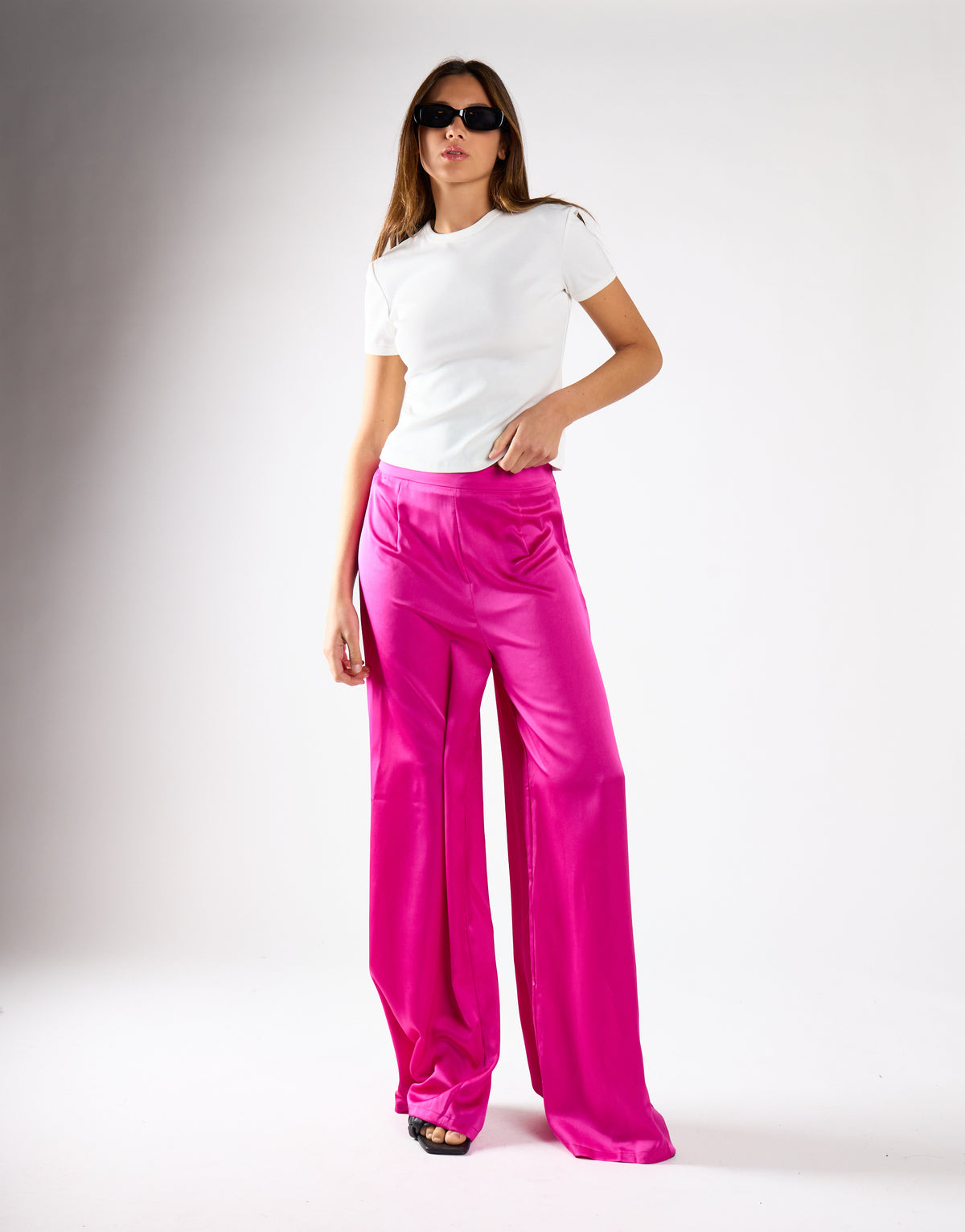 Glamorous Modest Satin Trouser Fuchsia