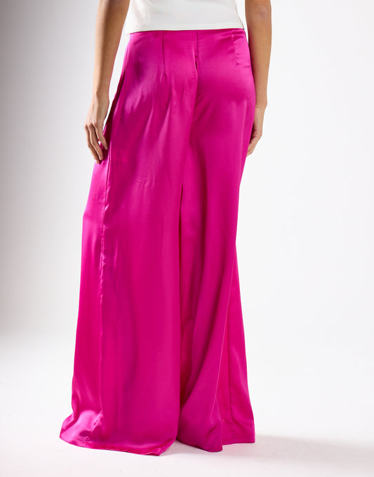 Glamorous Modest Satin Trouser Fuchsia