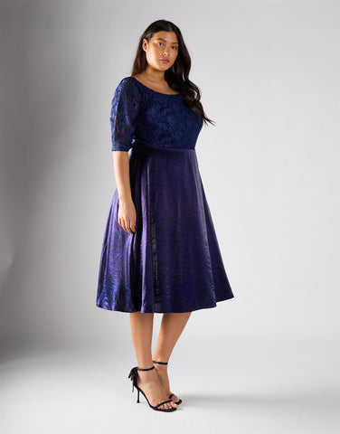 Glamorous Curve Navy Empire Dress