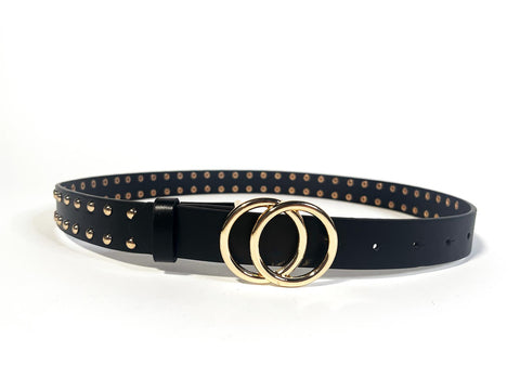 Black-Gold Studded Belt