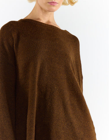 Brown Round Neck Jumper