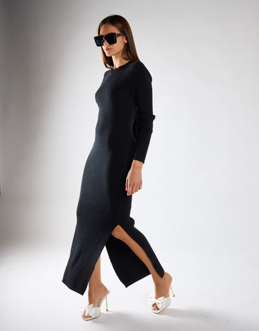 Black Bow-Back Maxi Dress