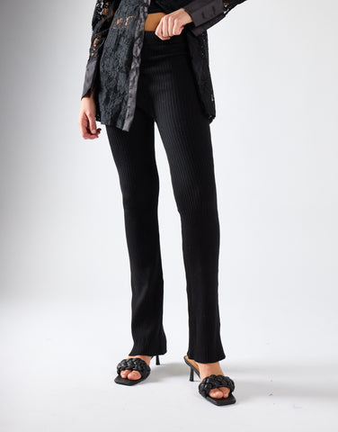 Black Ribbed Leggings
