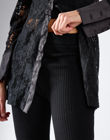 Black Ribbed Leggings