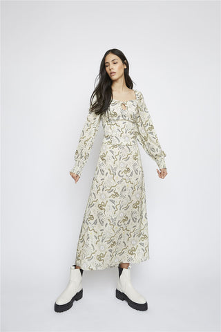 Stone-Sun-Moon Square-Neck-Long-Sleeves-Tops