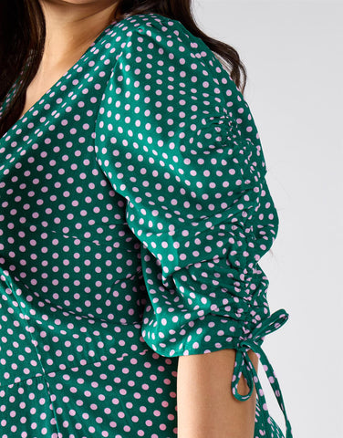 Glamorous Curve Green Lilac Spot Jumpsuit