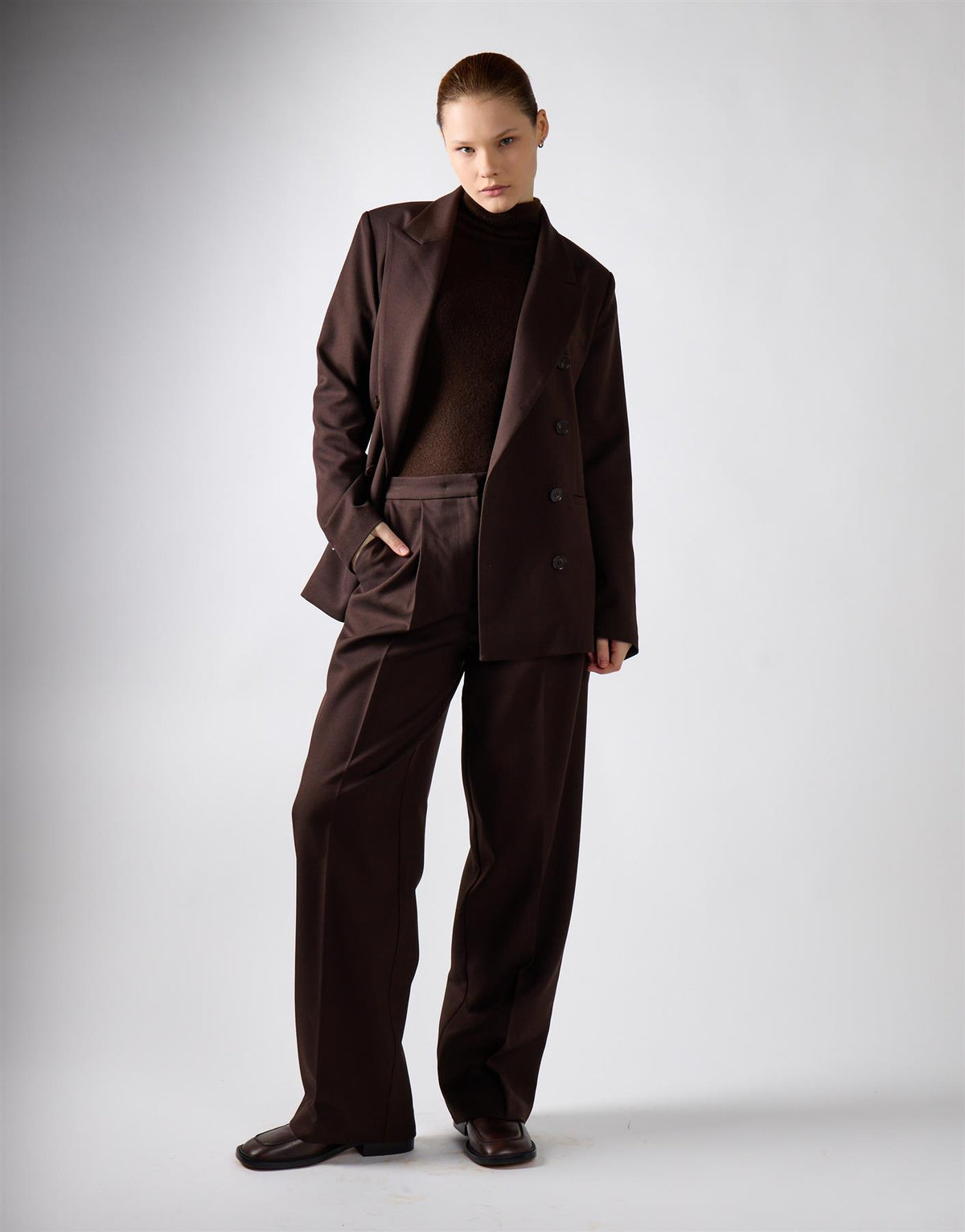 Deepest Brown Tailored Fit Trousers