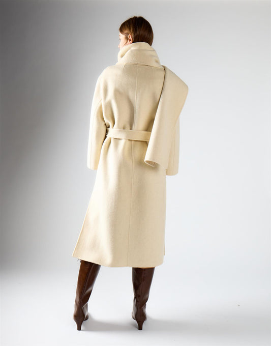 Cream Belted Coat