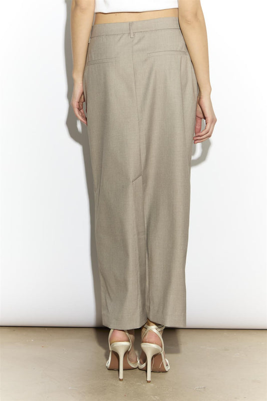 Pencil Maxi Skirt - Taupe Grey