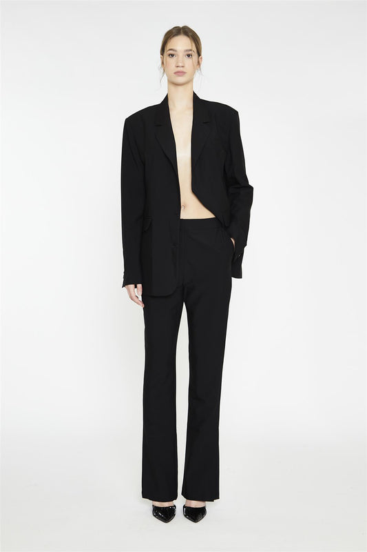 Black Straight Leg Trousers