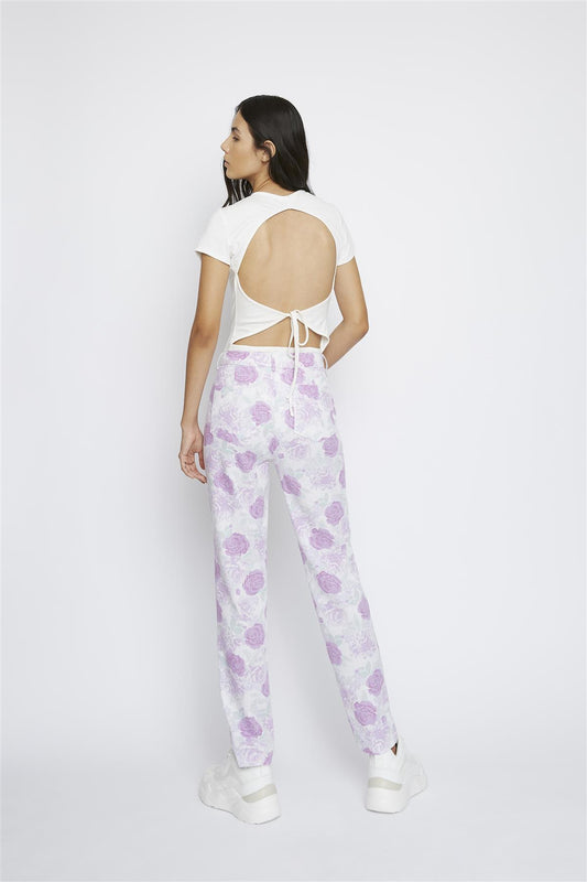 Off-White Open-Back Crop-Bodysuit