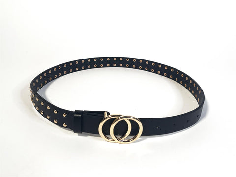 Black-Gold Studded Belt