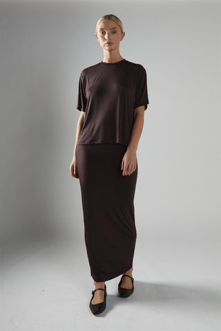 Chocolate-Brown Loose-Fit Top