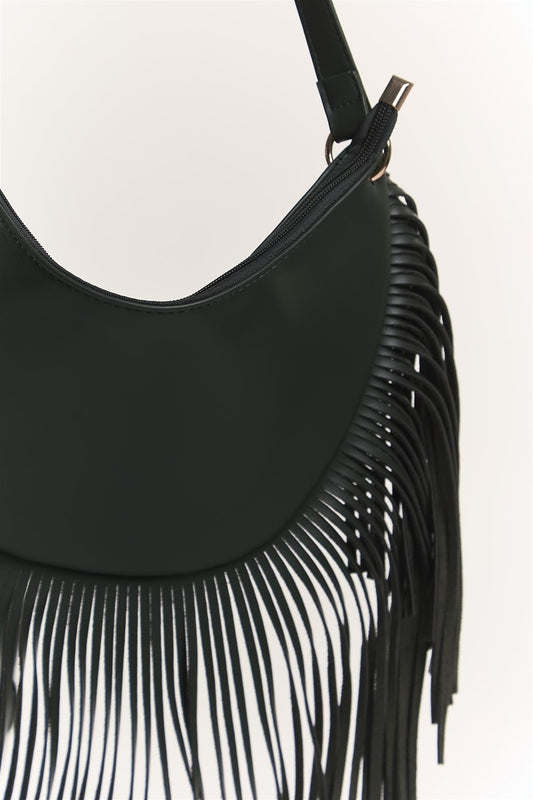 Olive Fringe Mini-Shoulder Bag