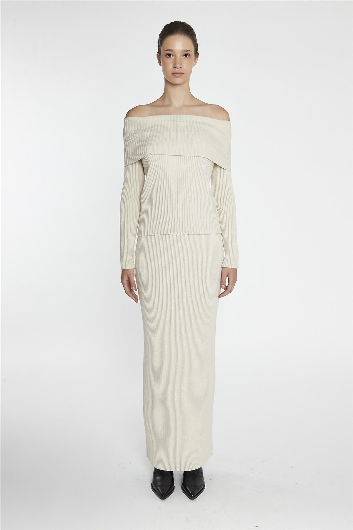 Pencil Maxi Skirt - Light Stone