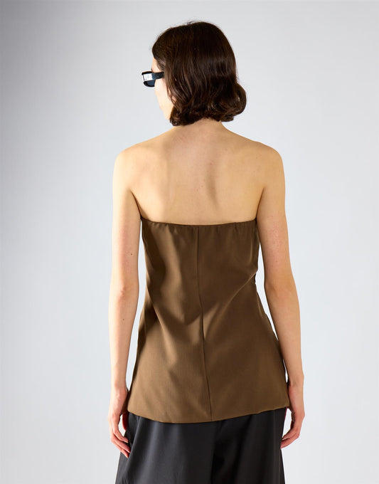 Dark Brown Longline Bandeau Top