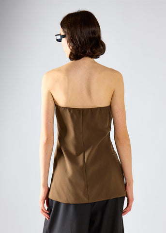 Dark Brown Longline Bandeau Top