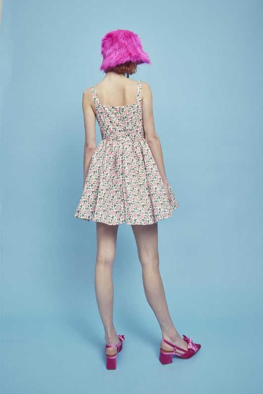 Jamie Corset Mini Dress -Pink/Green