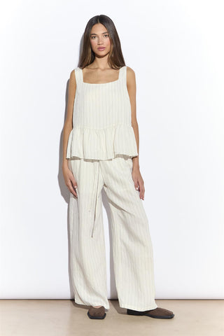 Pinstripe Peplum Top