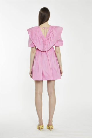 Bubblegum Pink Puff Sleeve Mini Dress