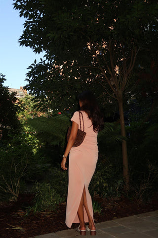 Soft-Terracotta Slim-Fit Maxi-Skirt