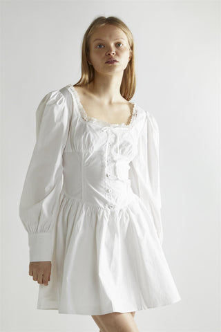 Off White Skater Mini-Dress