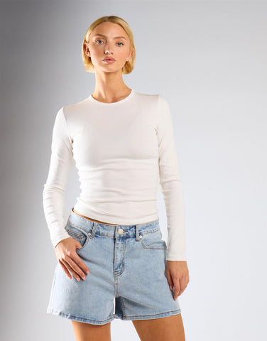 Regular Fit Denim Shorts - Mid Blue